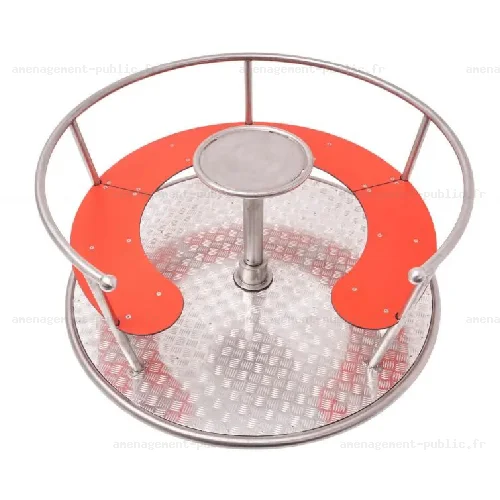 Tourniquet pour aires de jeux en acier inox avec sièges
