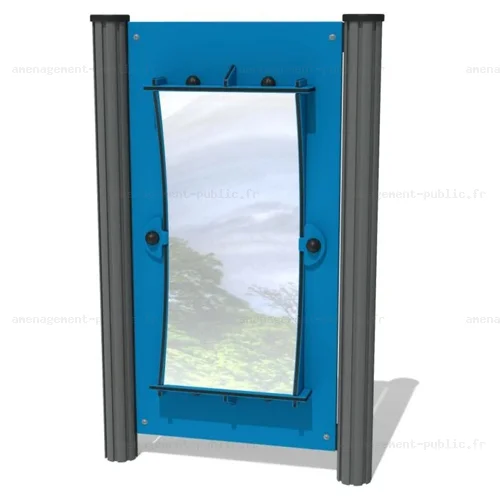 Miroir déformant concave pour aires de jeux