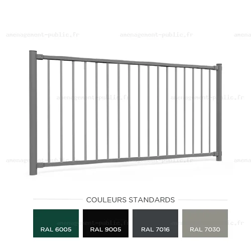 Clôture modulaire barreaudée