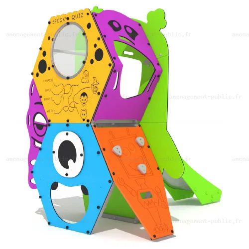 Structure multi-activités pour aires de jeux sur le thème des monstres
