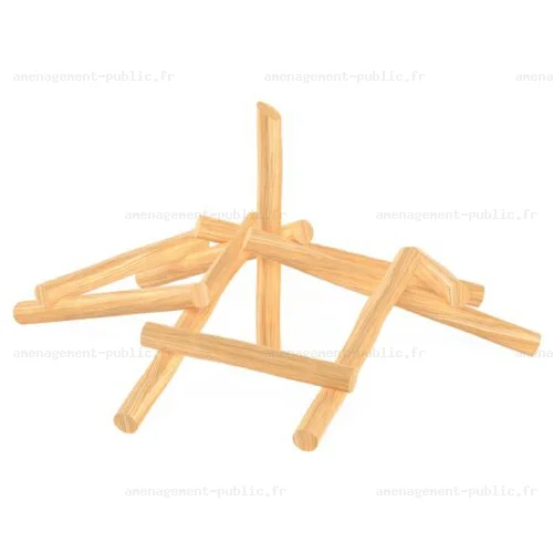 Structure à grimper en rondins de bois pour aires de jeux extérieurs
