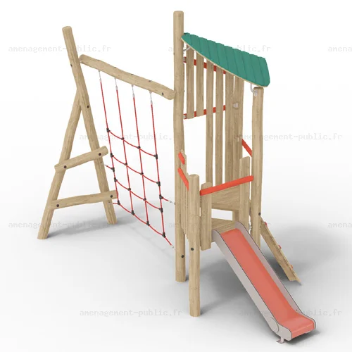Structure pour aires de jeux extérieurs en bois de robinier