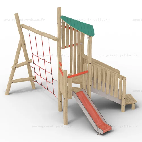 Structure pour aires de jeux extérieurs en bois de robinier