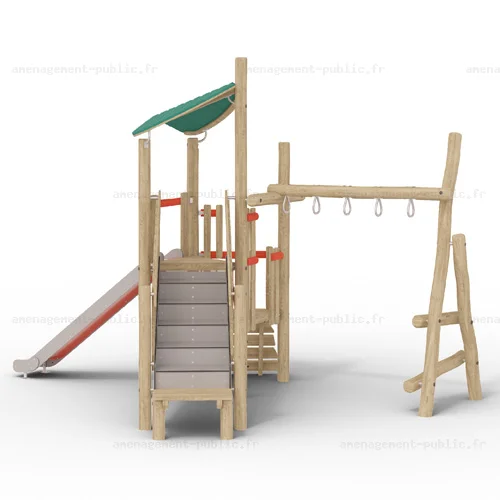 Structure pour aires de jeux extérieurs en bois de robinier