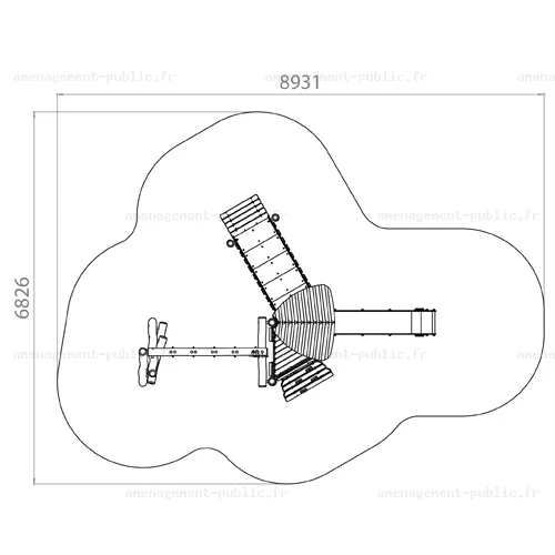 Structure pour aires de jeux extérieurs en bois de robinier