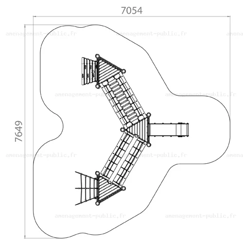 Structure de jeux extérieurs en bois de robinier