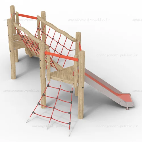 Structure de jeux extérieurs en bois de robinier