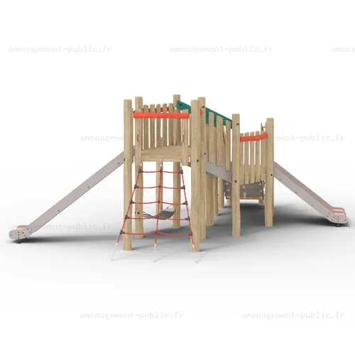 Structure de jeux extérieurs en bois de robinier
