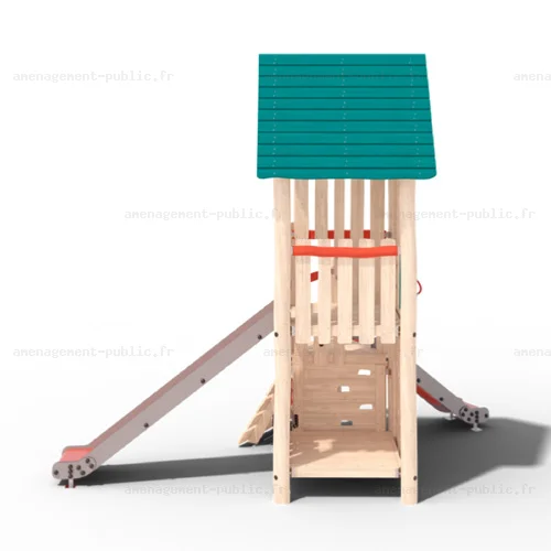 Structure pour aires de jeux extérieurs en bois de robinier