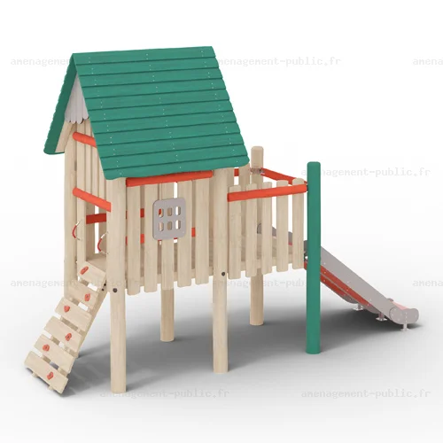 Structure de jeux extérieurs en bois de robinier