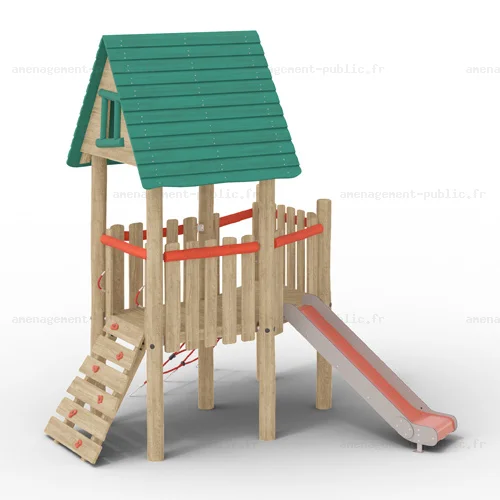 Structure de jeux extérieurs en bois de robinier