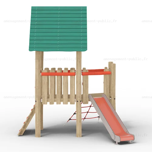 Structure de jeux extérieurs en bois de robinier