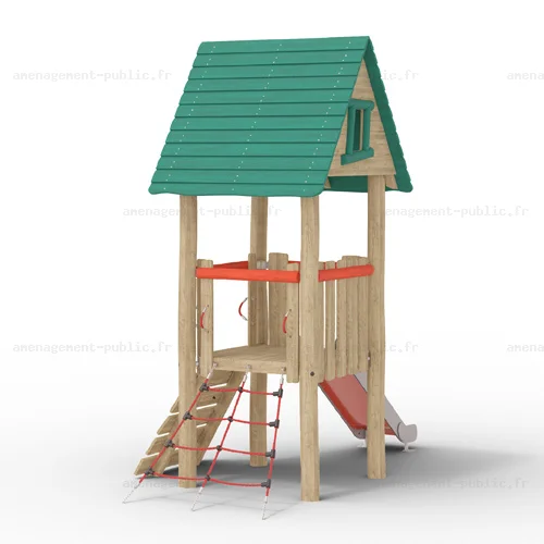 Structure de jeux extérieurs en bois de robinier