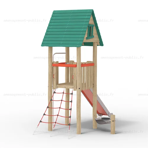 Structure de jeux extérieurs en bois de robinier
