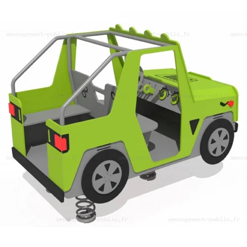 Jeu sur ressort Jeep 4 places pour aire de jeux à thème