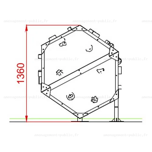 Structure d'escalade pour aménagements ludiques et sportifs 