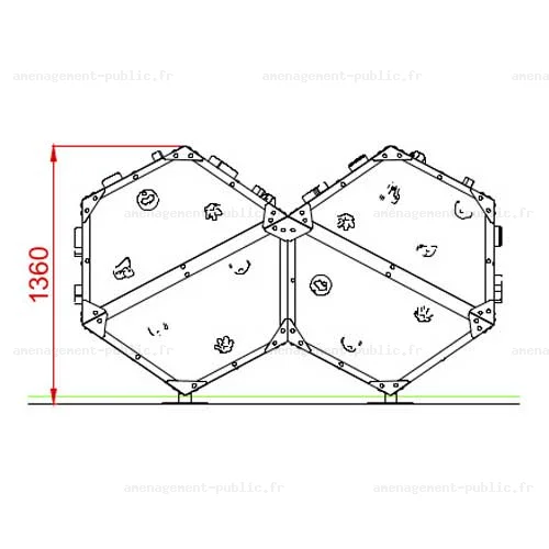 Structure d'escalade bbox2 pour aménagements ludiques et sportifs