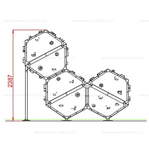 Structure d'escalade Bbox 3 pour aménagements ludiques et sportifs