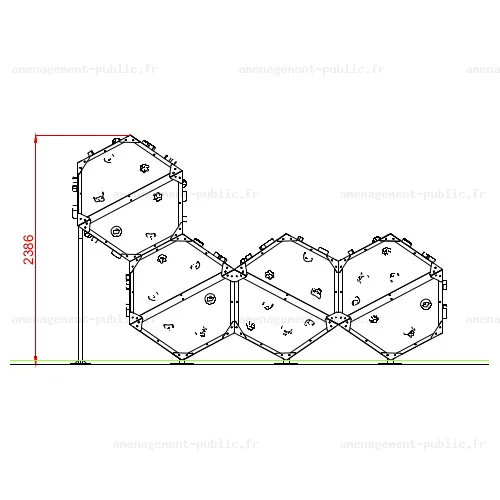 Structure d'escalade Bbox4 pour aménagements ludiques et sportifs