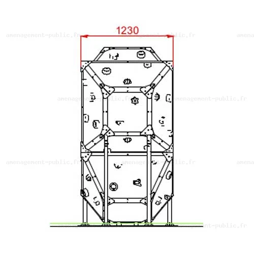 Structure d'escalade Bbox5 pour aménagements ludiques et sportifs