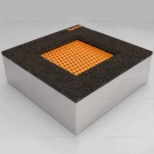 Trampoline inground sur une aire de jeux