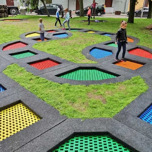 Parcours de trampoline park à enterrer Triangle TG4