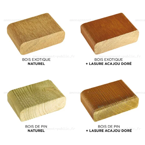 Corbeille ronde en bois pour aménagements extérieurs
