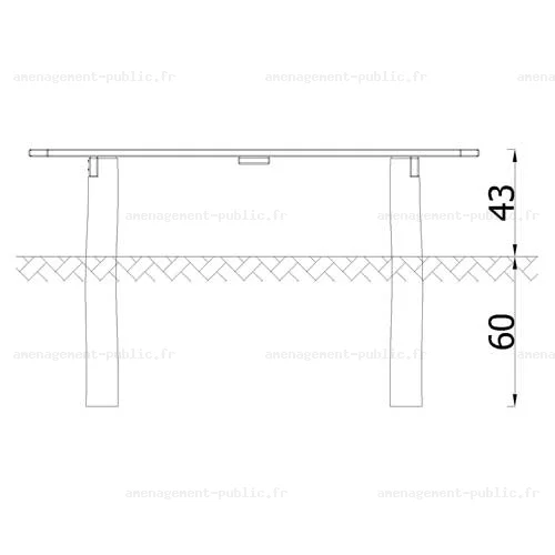 Banc extérieur en bois de robinier
