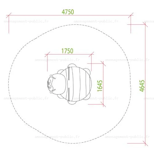 Module 3D Abeille en caoutchouc EPDM pour aire de jeux