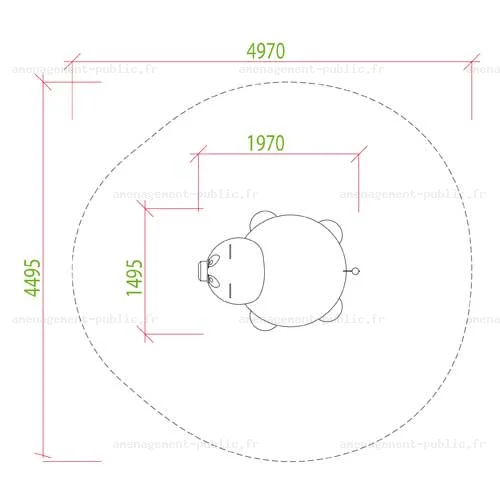 Cochon en caoutchouc EPDM pour aire de jeux