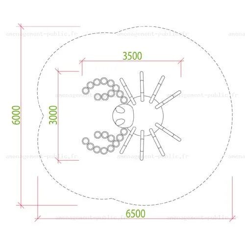 Module 3D Crabe en caoutchouc EPDM pour aire de jeux