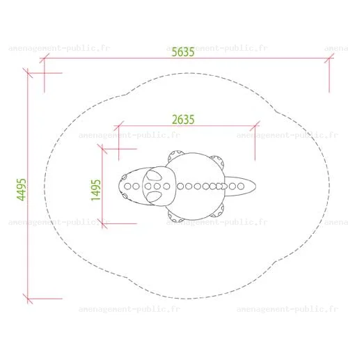 Module 3D Crocodile en caoutchouc EPDM pour aire de jeux