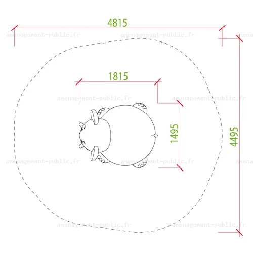Elephant en caoutchouc EPDM pour aire de jeux