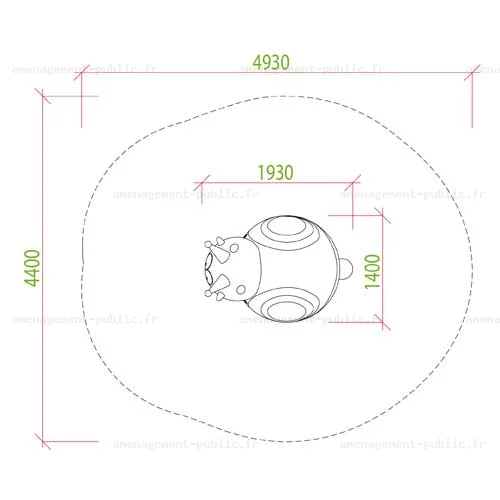 Module 3D Escargot en caoutchouc EPDM pour aire de jeux