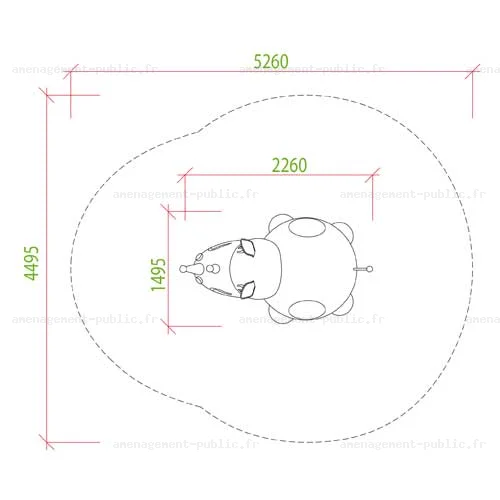 Rhinocéros en caoutchouc EPDM pour aire de jeux