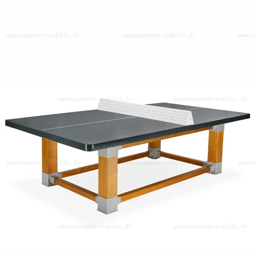 Table de ping-pong extérieure avec piétement en bois