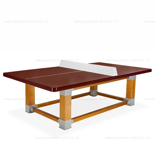 Table de ping-pong extérieure avec piétement en bois