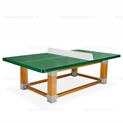Table de ping-pong extérieure avec piétement en bois