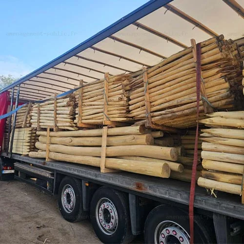 Rondin écorcé et poncé en bois de robinier