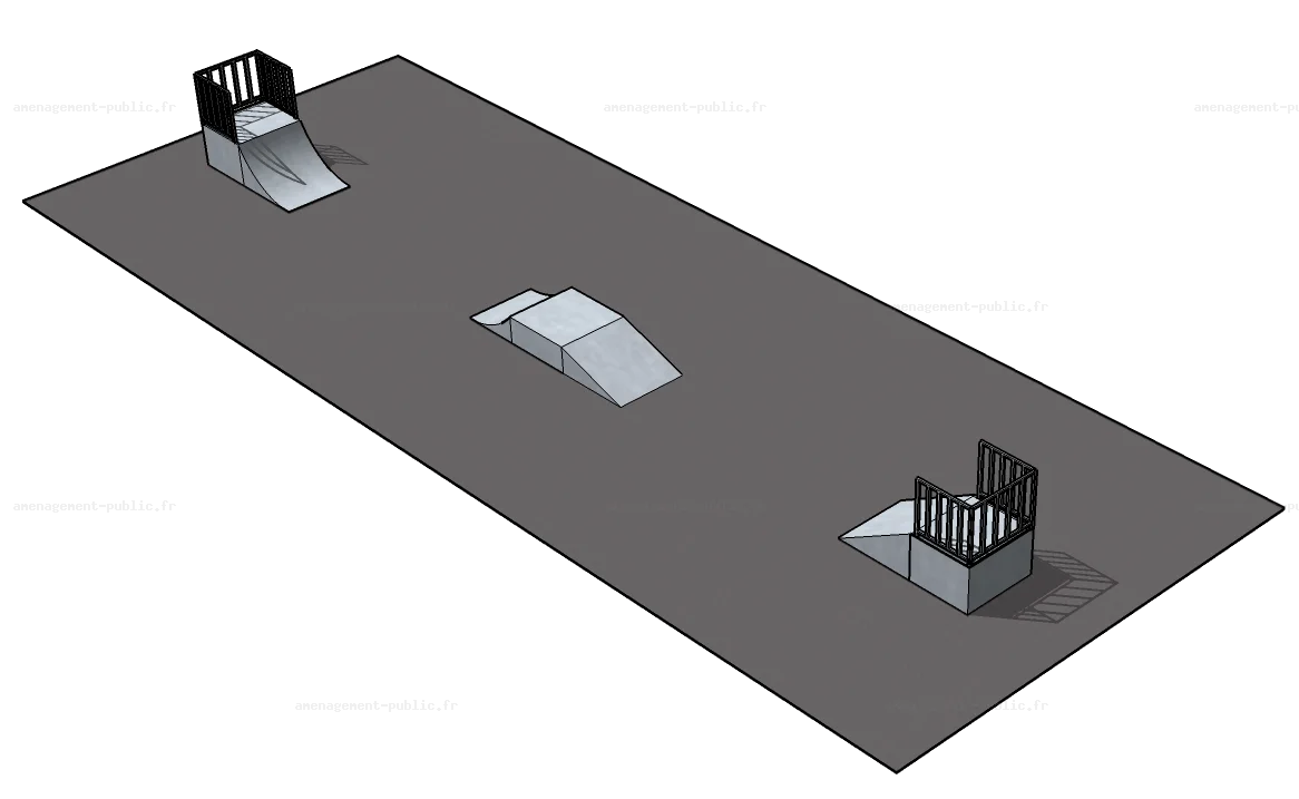 Skatepark en Inox monobloc Soda 2
