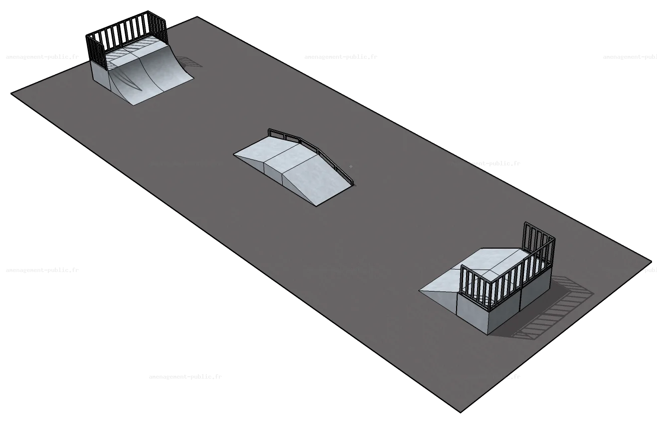 Skatepark en Inox monobloc Soda 3
