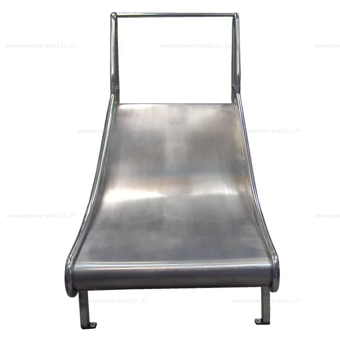Glissière de talus droite en inox pour installation sur pente