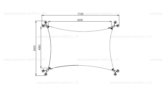 Voile d'ombrage pour aménagement ludique